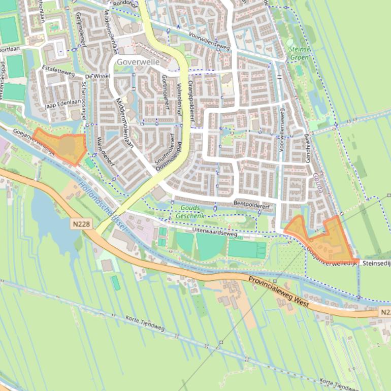 Kaart van postcodegebied 2807CB.