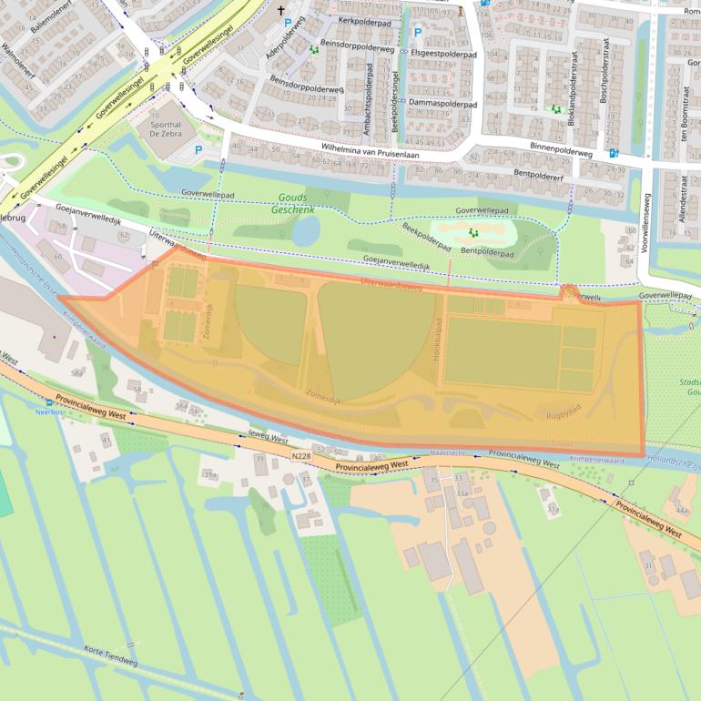 Kaart van postcodegebied 2807CD.