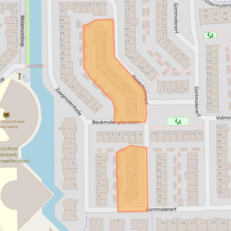 Kaart van postcodegebied 2807DV.