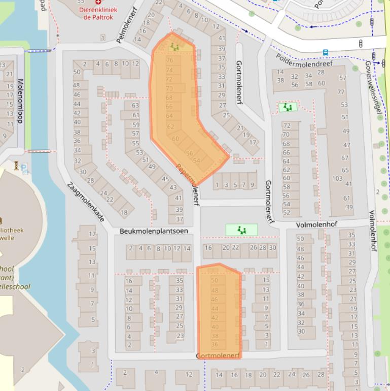 Kaart van postcodegebied 2807DW.