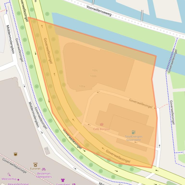 Kaart van postcodegebied 2807DX.