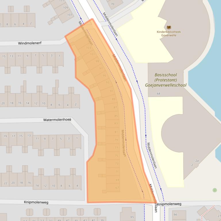 Kaart van postcodegebied 2807EA.