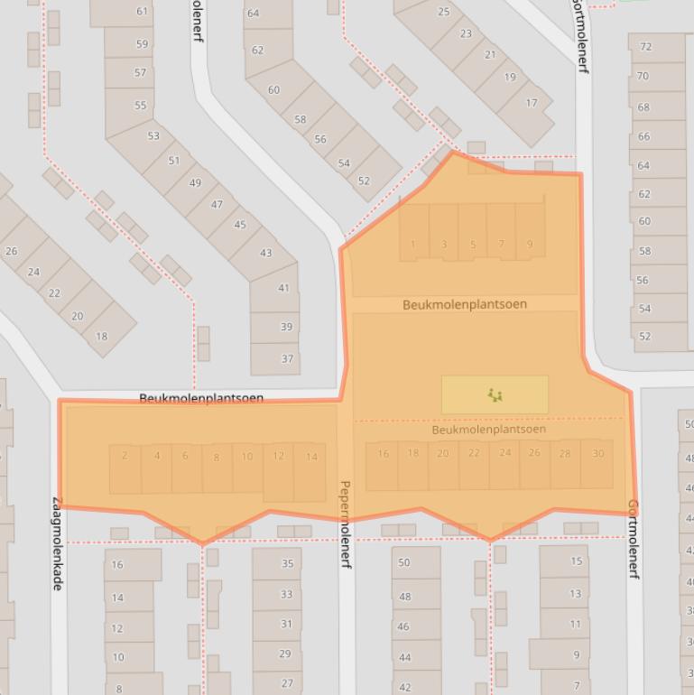 Kaart van postcodegebied 2807EL.