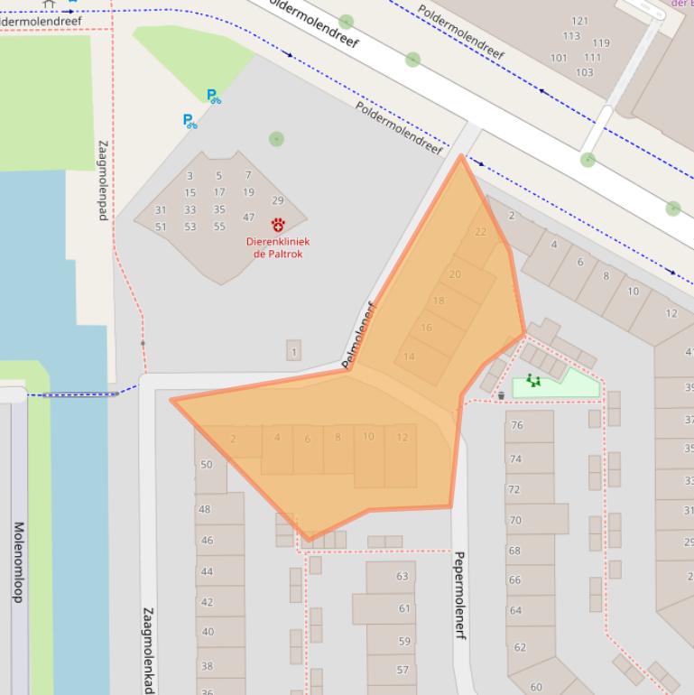 Kaart van postcodegebied 2807EM.