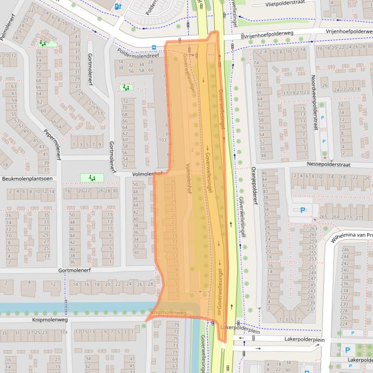 Kaart van postcodegebied 2807ES.