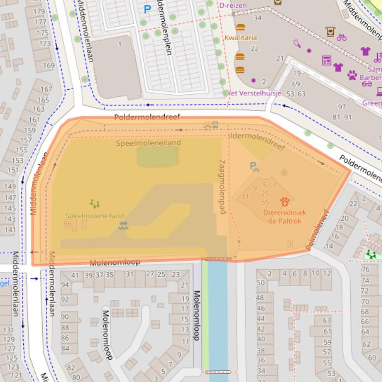 Kaart van postcodegebied 2807EX.