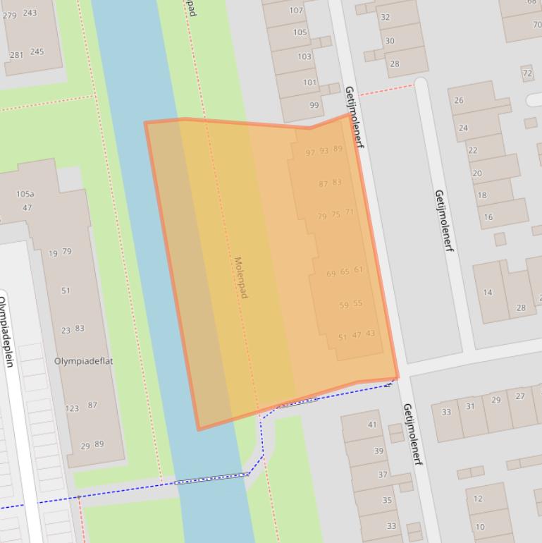 Kaart van postcodegebied 2807GJ.