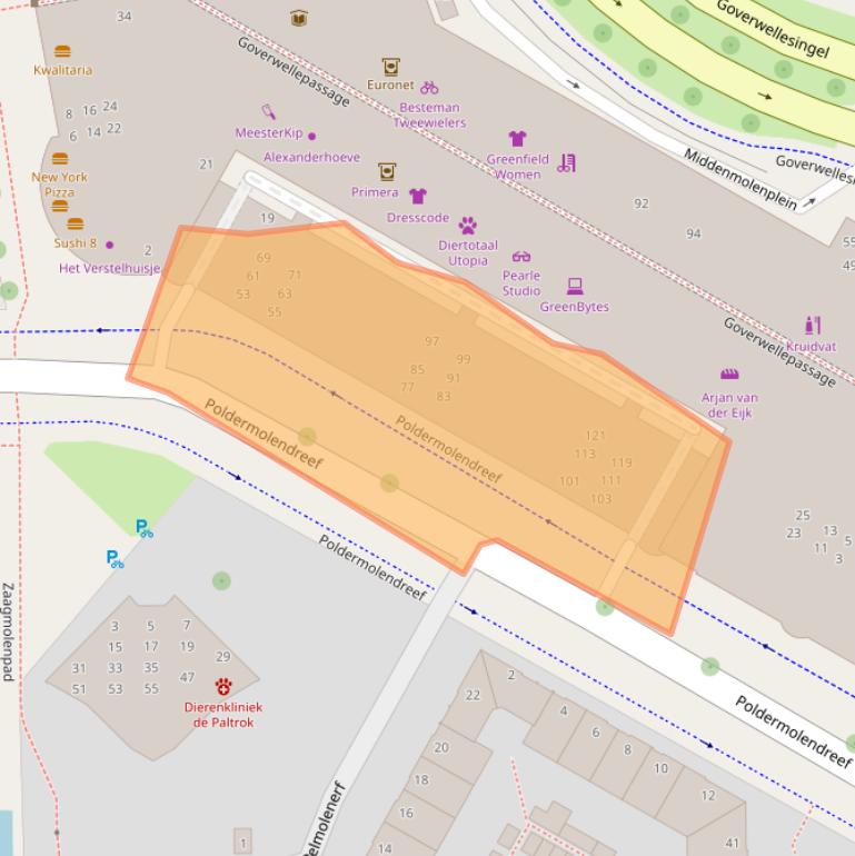 Kaart van postcodegebied 2807HB.