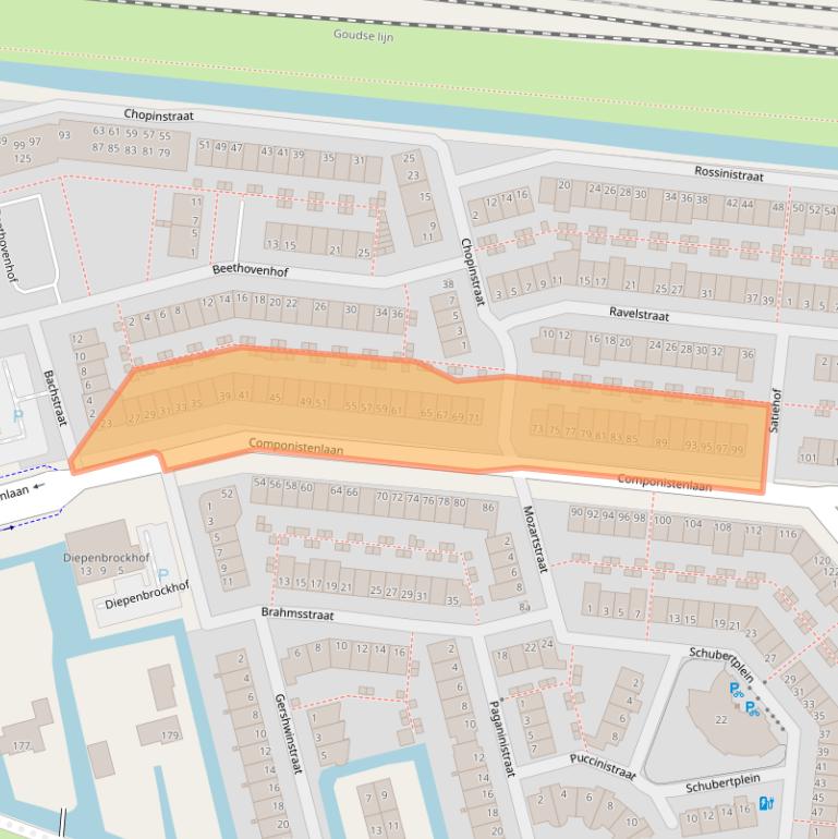 Kaart van postcodegebied 2807HC.