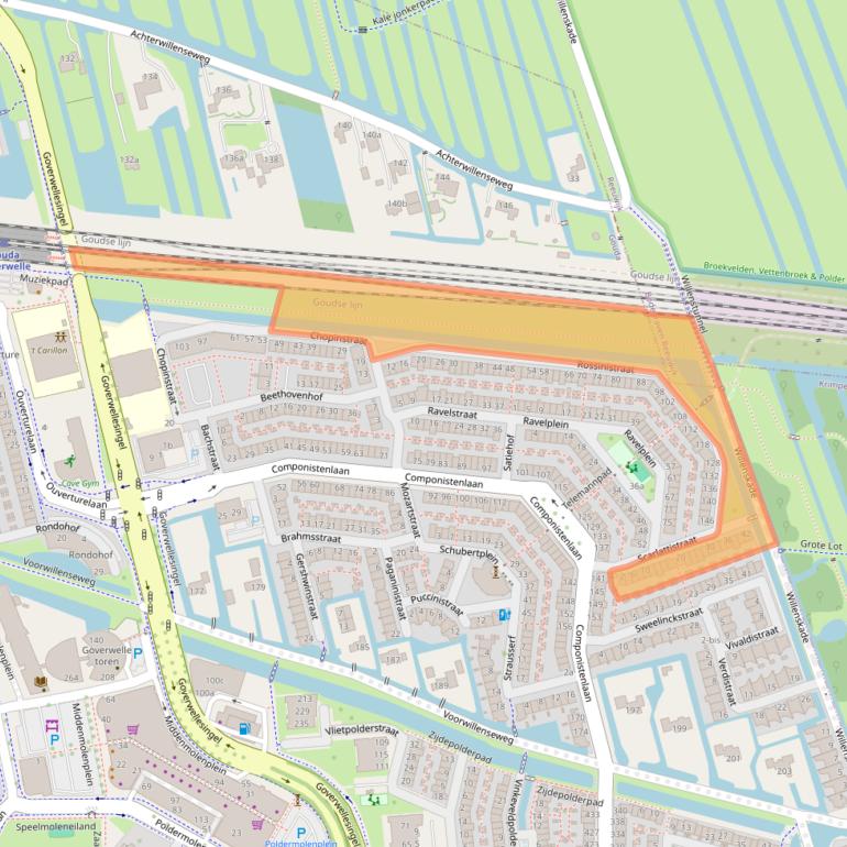 Kaart van postcodegebied 2807HM.