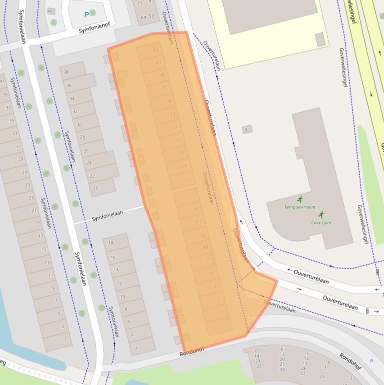 Kaart van postcodegebied 2807JV.