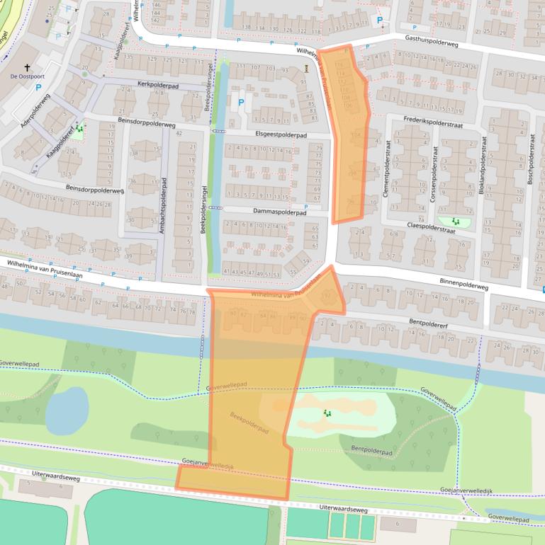 Kaart van postcodegebied 2807KC.