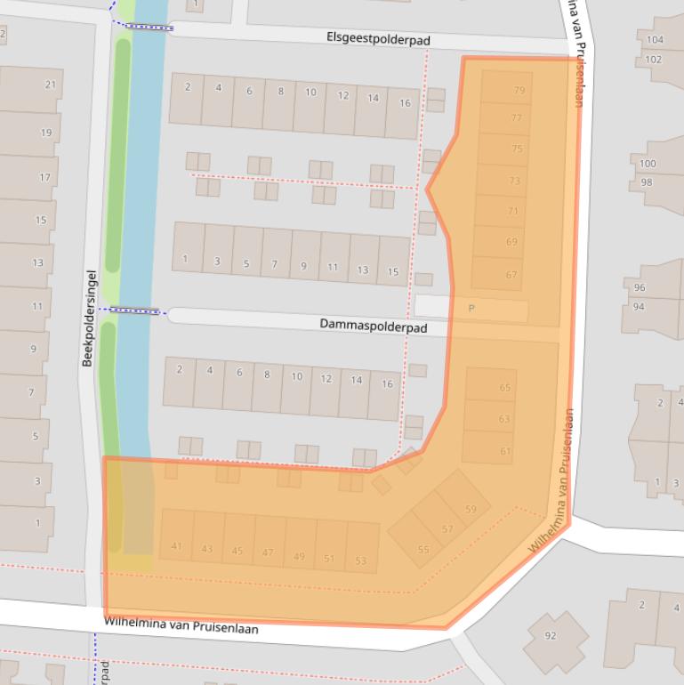 Kaart van postcodegebied 2807KG.