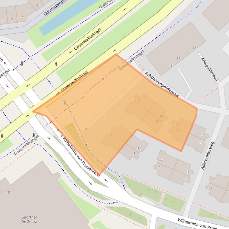 Kaart van postcodegebied 2807KK.