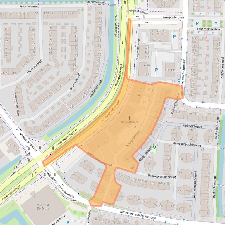 Kaart van postcodegebied 2807KL.