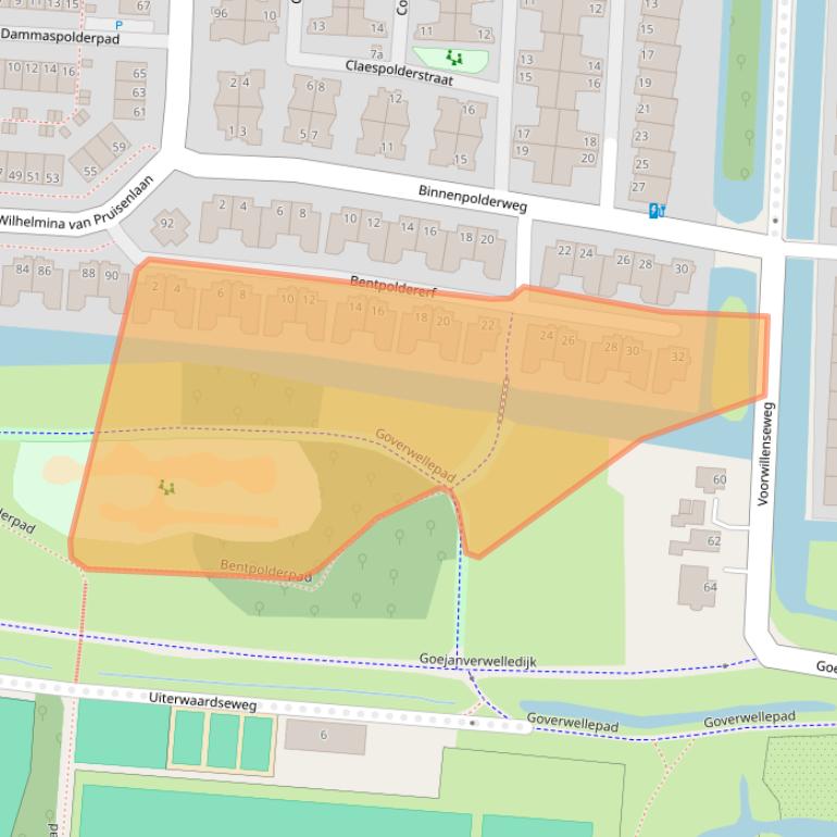 Kaart van postcodegebied 2807LA.