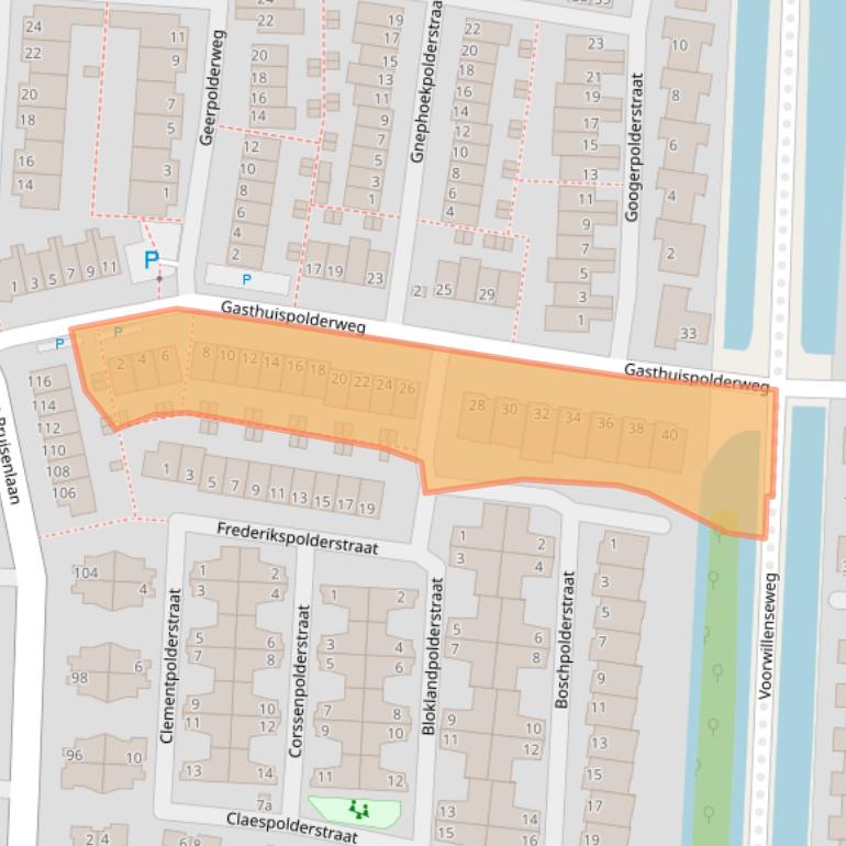 Kaart van postcodegebied 2807LL.