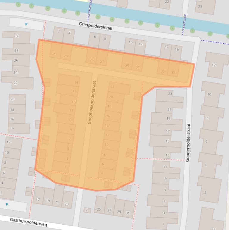 Kaart van postcodegebied 2807LN.