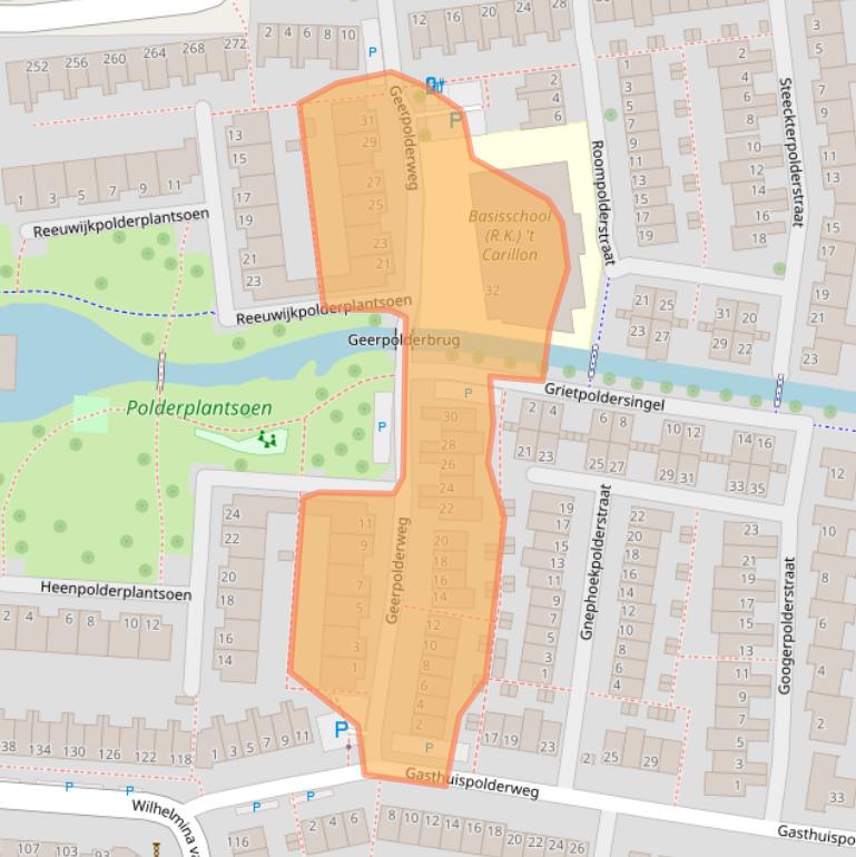 Kaart van postcodegebied 2807LS.