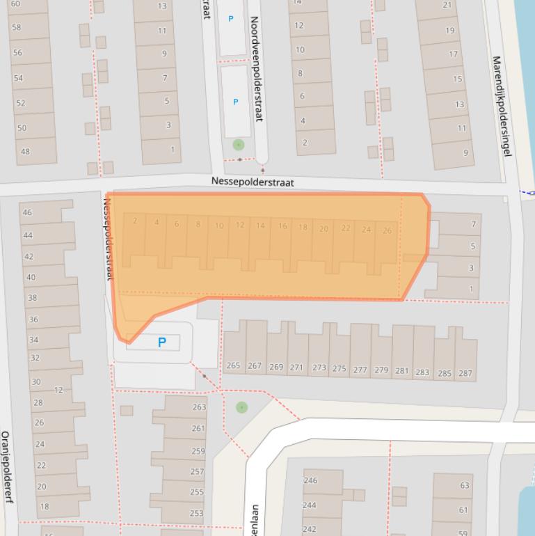 Kaart van postcodegebied 2807NC.