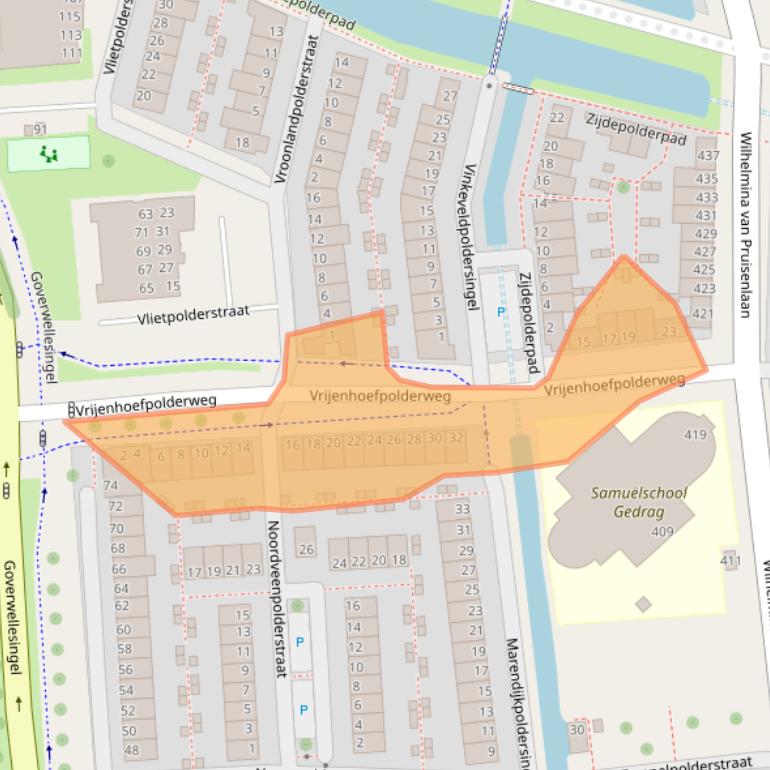 Kaart van postcodegebied 2807NH.