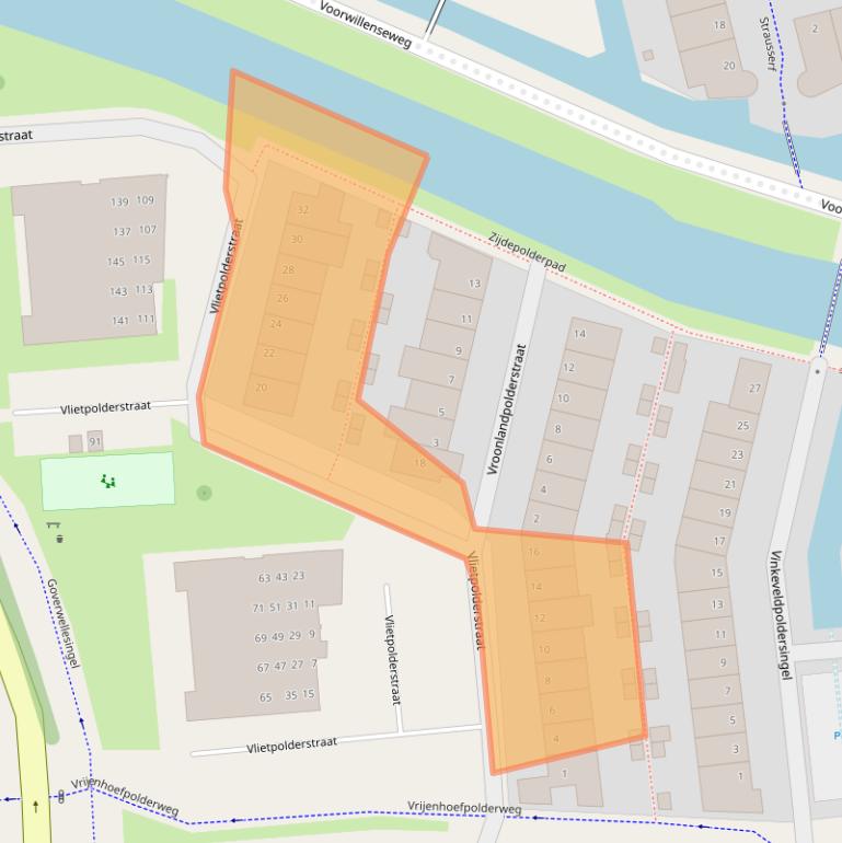 Kaart van postcodegebied 2807NL.