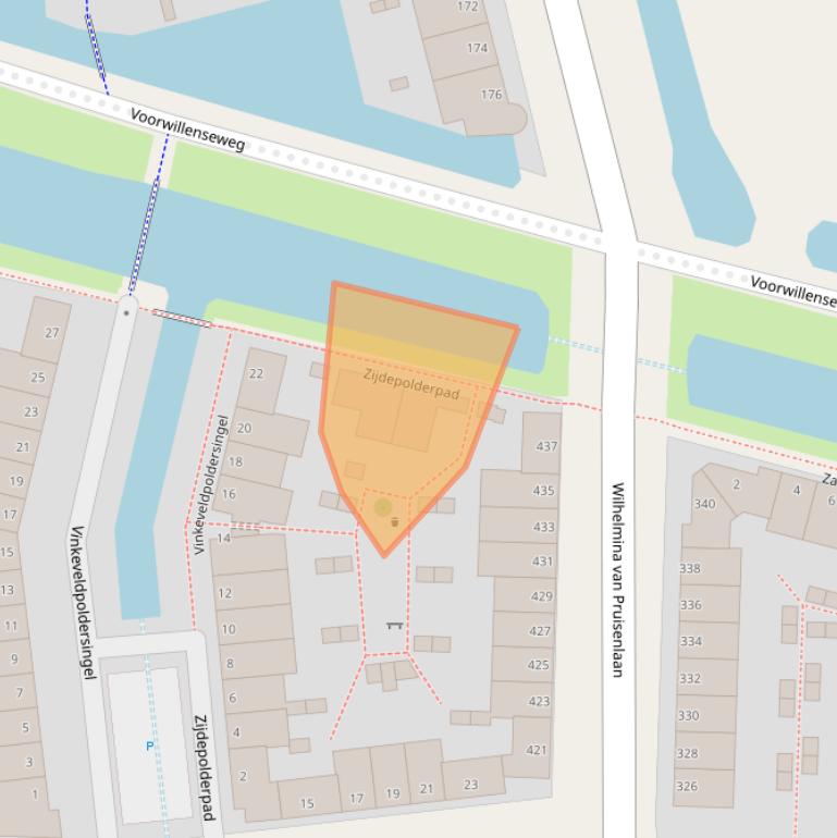 Kaart van postcodegebied 2807NT.