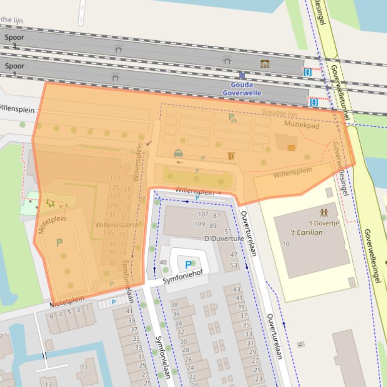 Kaart van postcodegebied 2807PA.