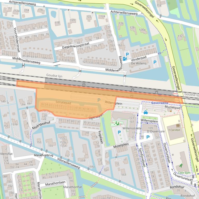 Kaart van postcodegebied 2807PD.