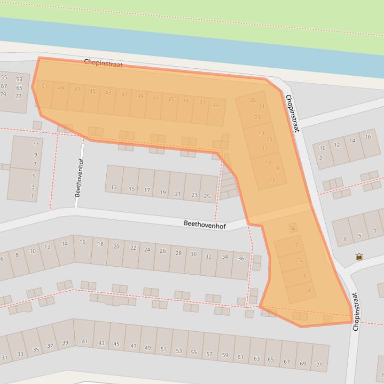 Kaart van postcodegebied 2807PP.