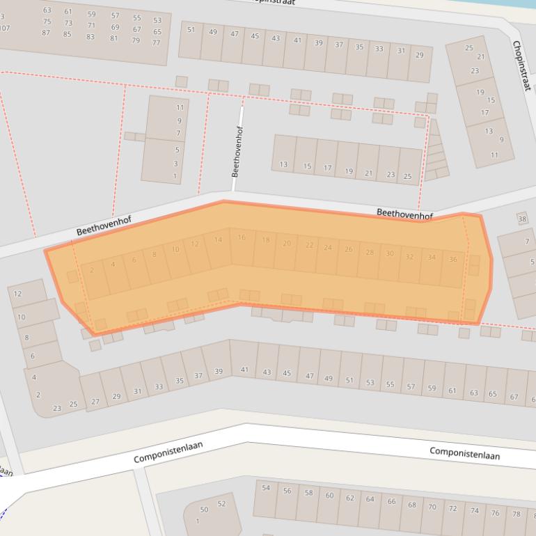 Kaart van postcodegebied 2807PZ.