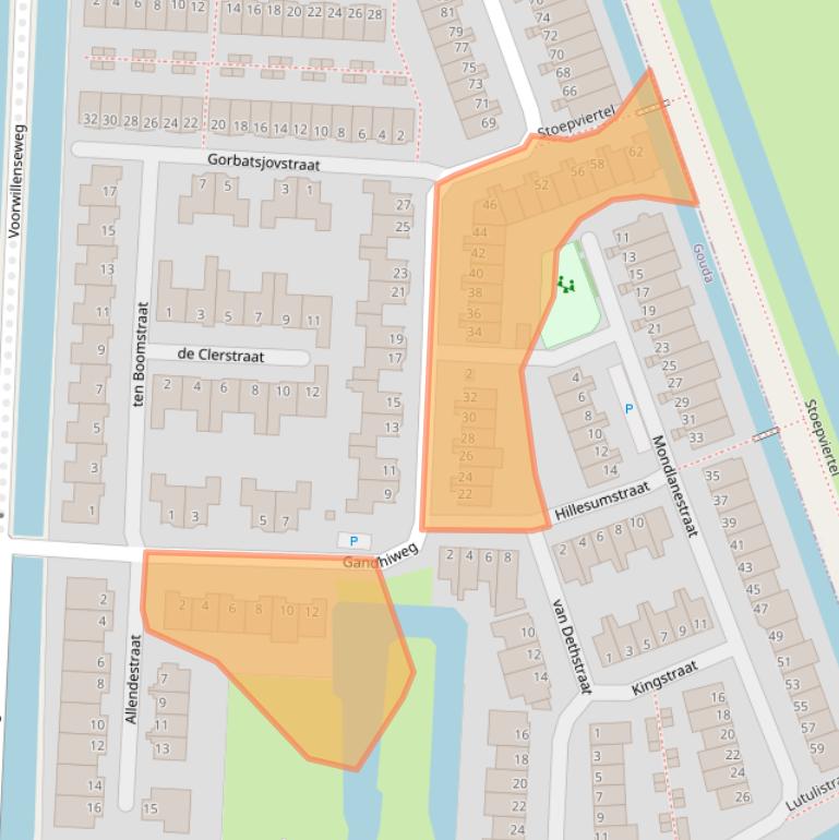 Kaart van postcodegebied 2807RH.