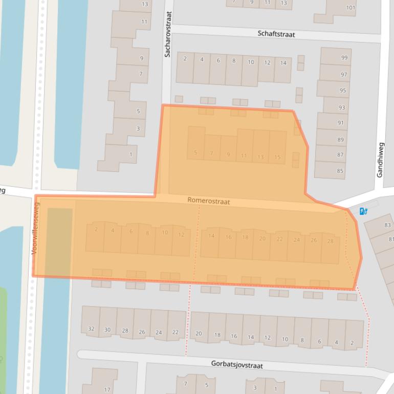 Kaart van postcodegebied 2807RK.