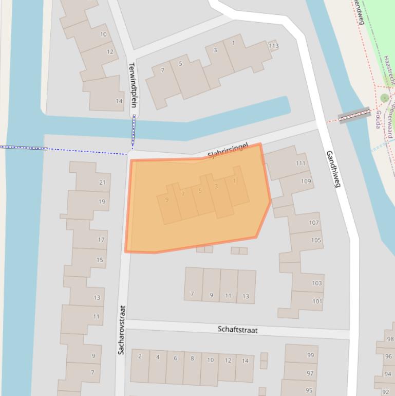 Kaart van postcodegebied 2807RT.