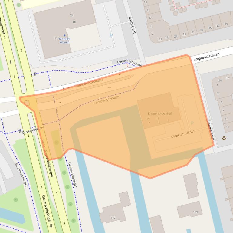 Kaart van postcodegebied 2807SB.