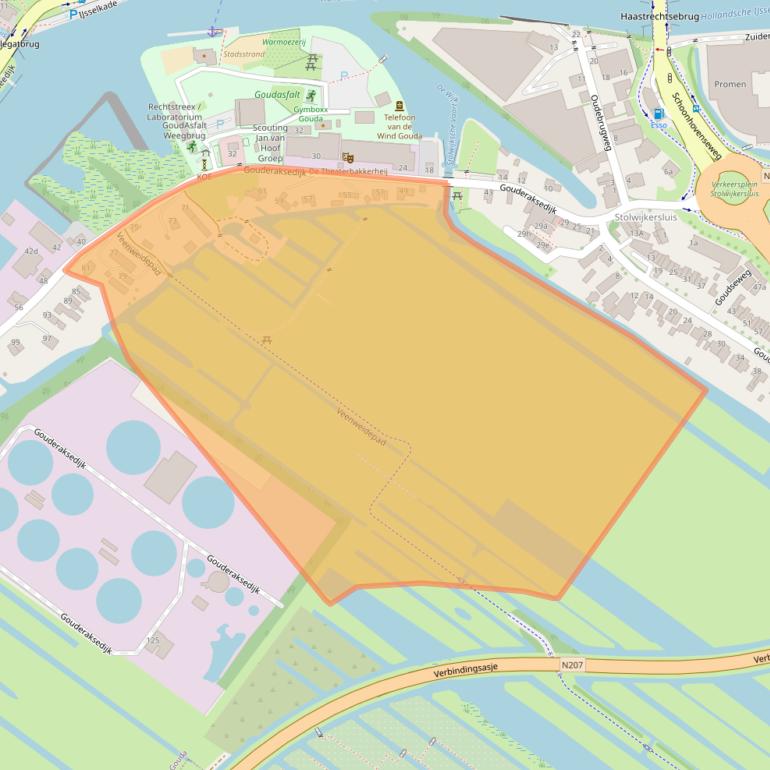 Kaart van postcodegebied 2808NC.