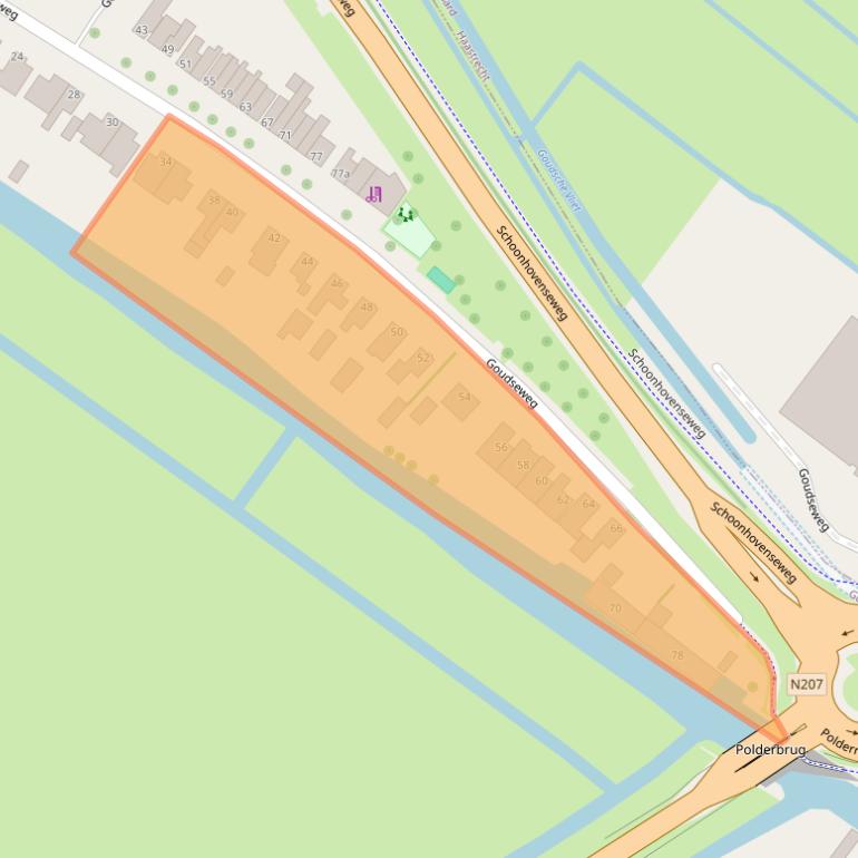 Kaart van postcodegebied 2808NK.