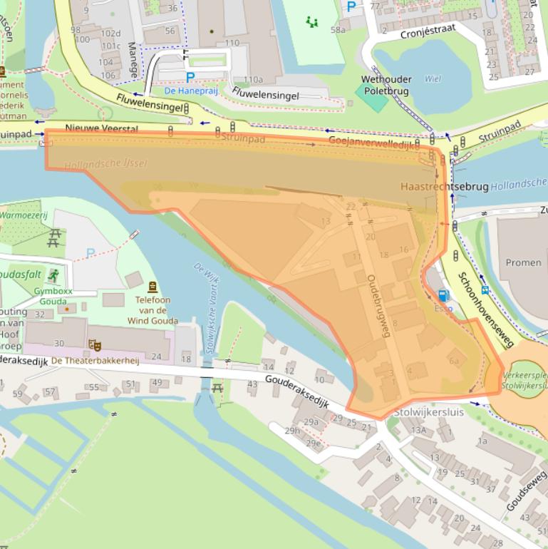 Kaart van postcodegebied 2808NP.