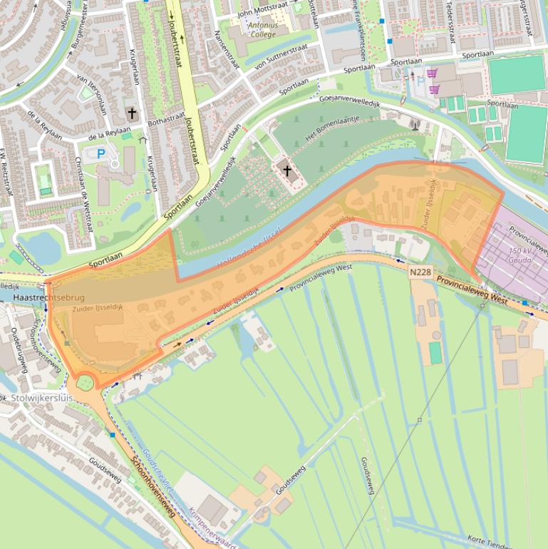 Kaart van postcodegebied 2808PB.