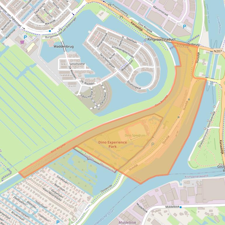 Kaart van postcodegebied 2809NA.