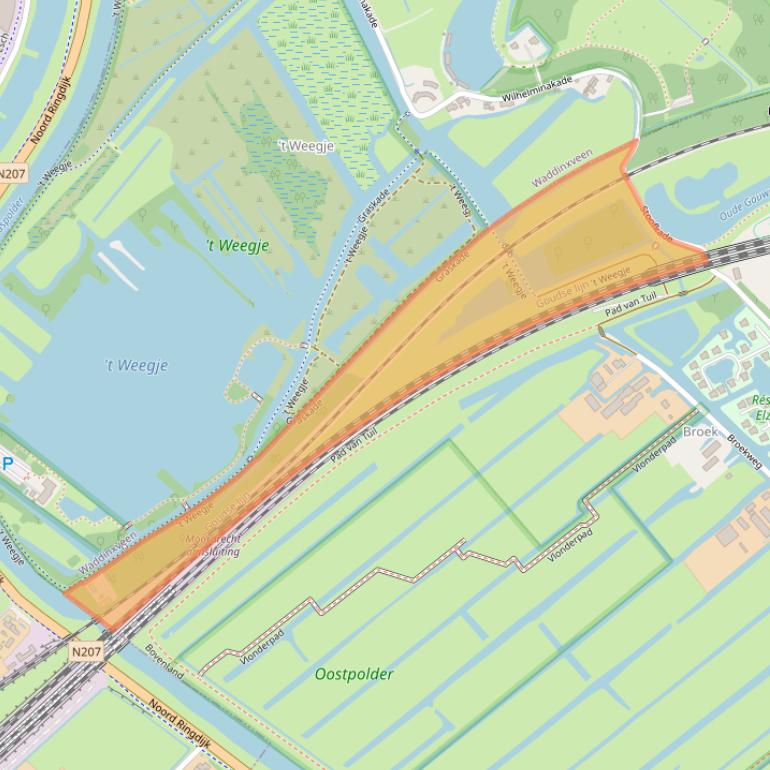 Kaart van postcodegebied 2809ND.