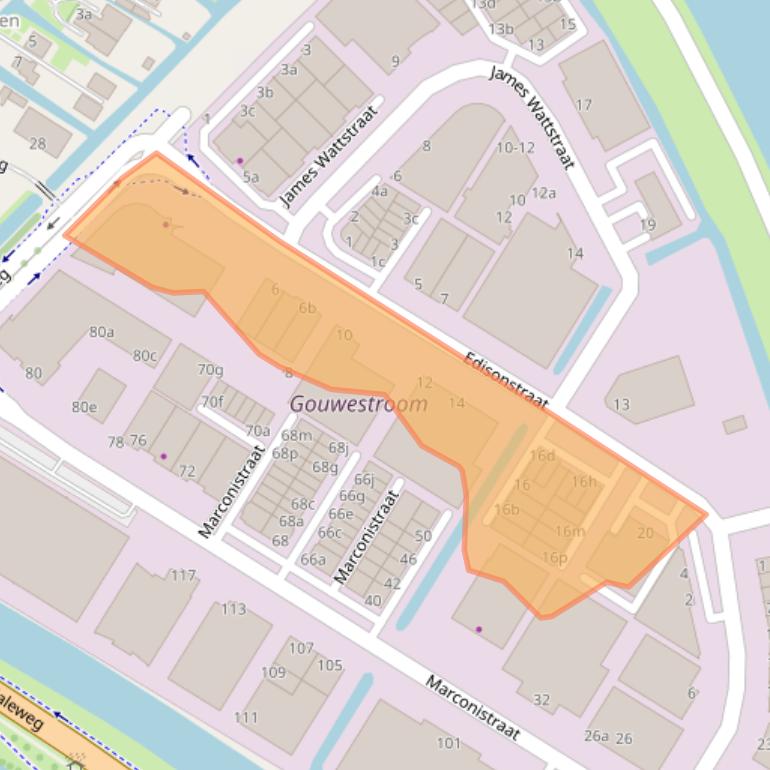 Kaart van postcodegebied 2809PB.