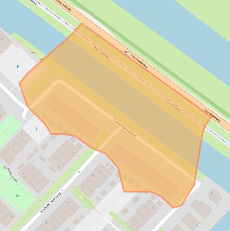 Kaart van postcodegebied 2809PZ.