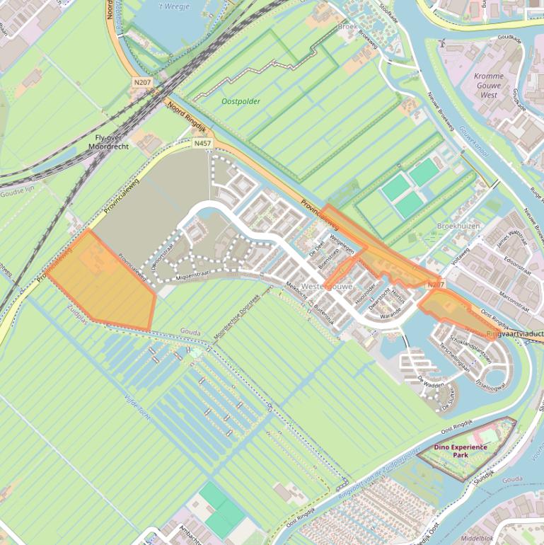 Kaart van postcodegebied 2809RA.