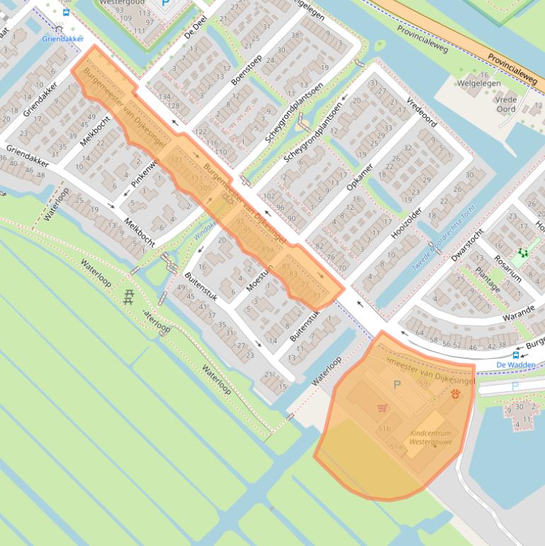 Kaart van postcodegebied 2809RB.