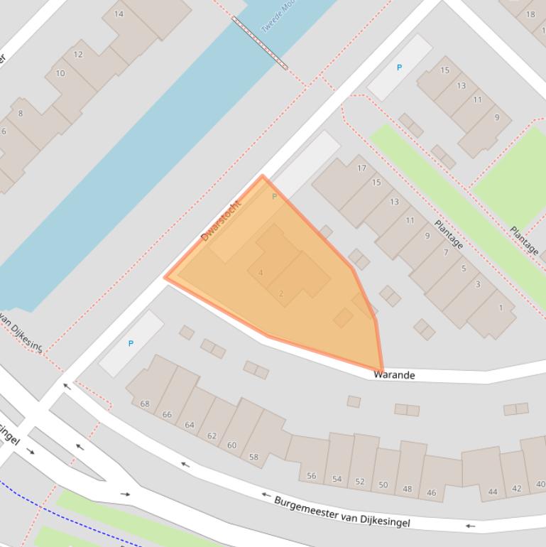 Kaart van postcodegebied 2809RE.