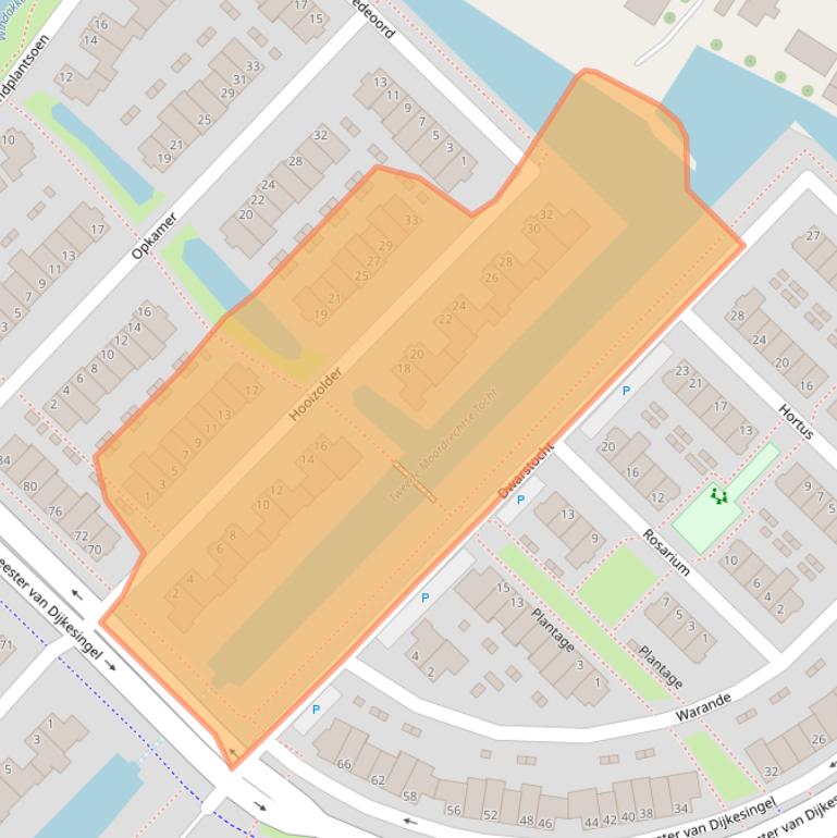 Kaart van postcodegebied 2809RK.