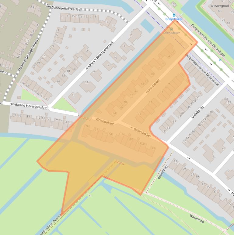 Kaart van postcodegebied 2809RR.
