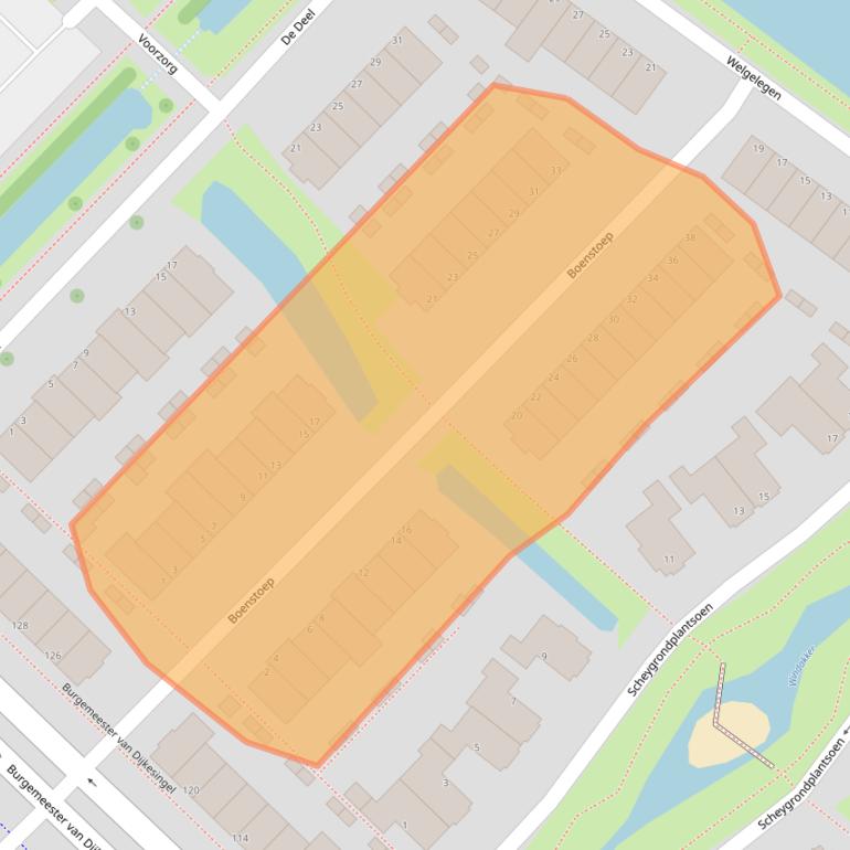 Kaart van postcodegebied 2809RX.