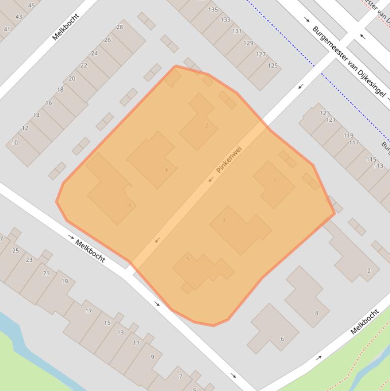 Kaart van postcodegebied 2809RZ.